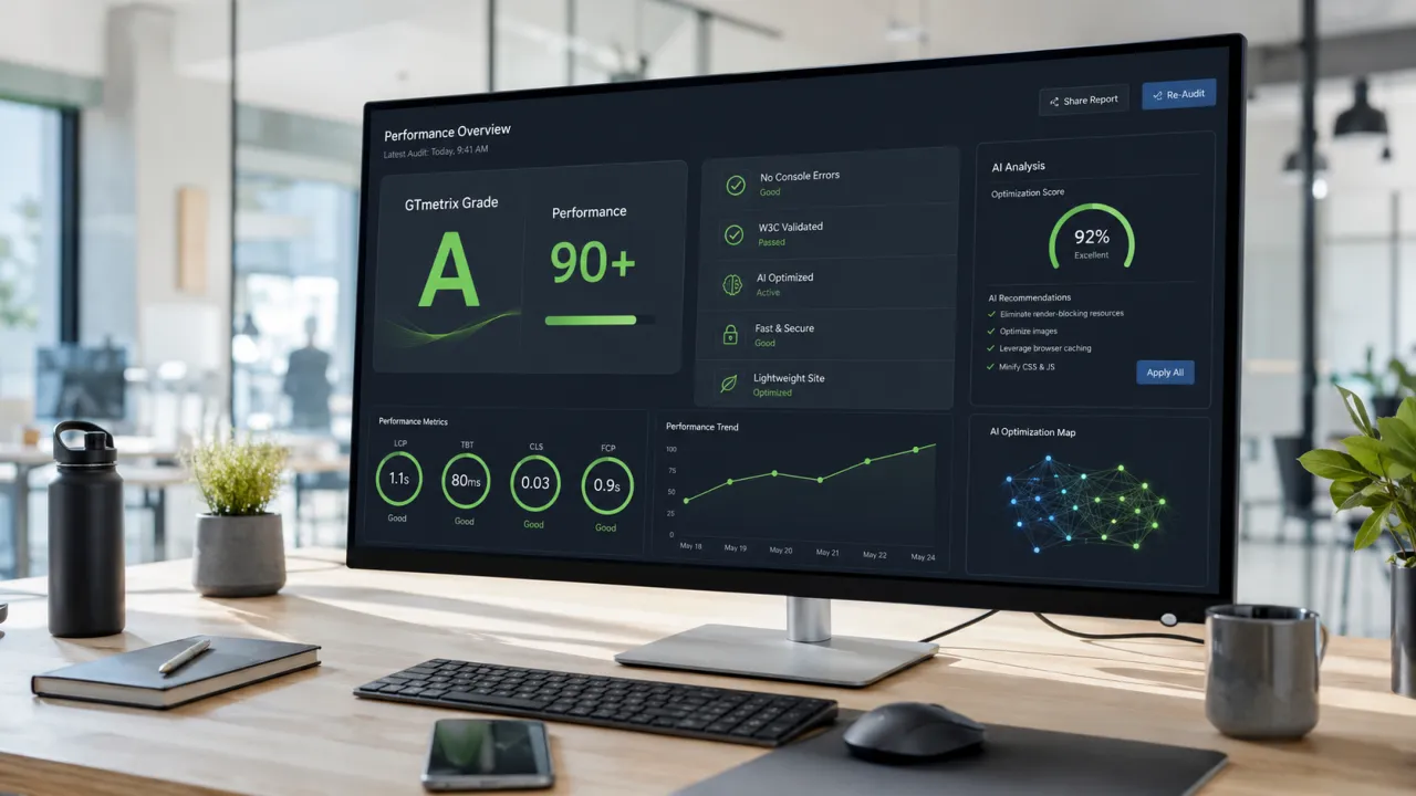 Dashboard de performance, validacao e otimizacao de site
